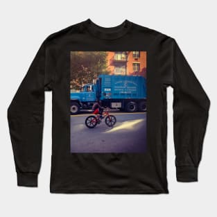 Harlem Street Biker Kid Manhattan NYC Long Sleeve T-Shirt